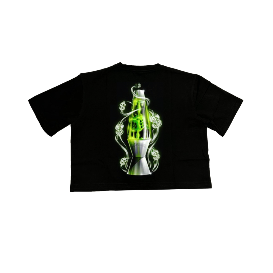 Trippy money lava lamp crop tee