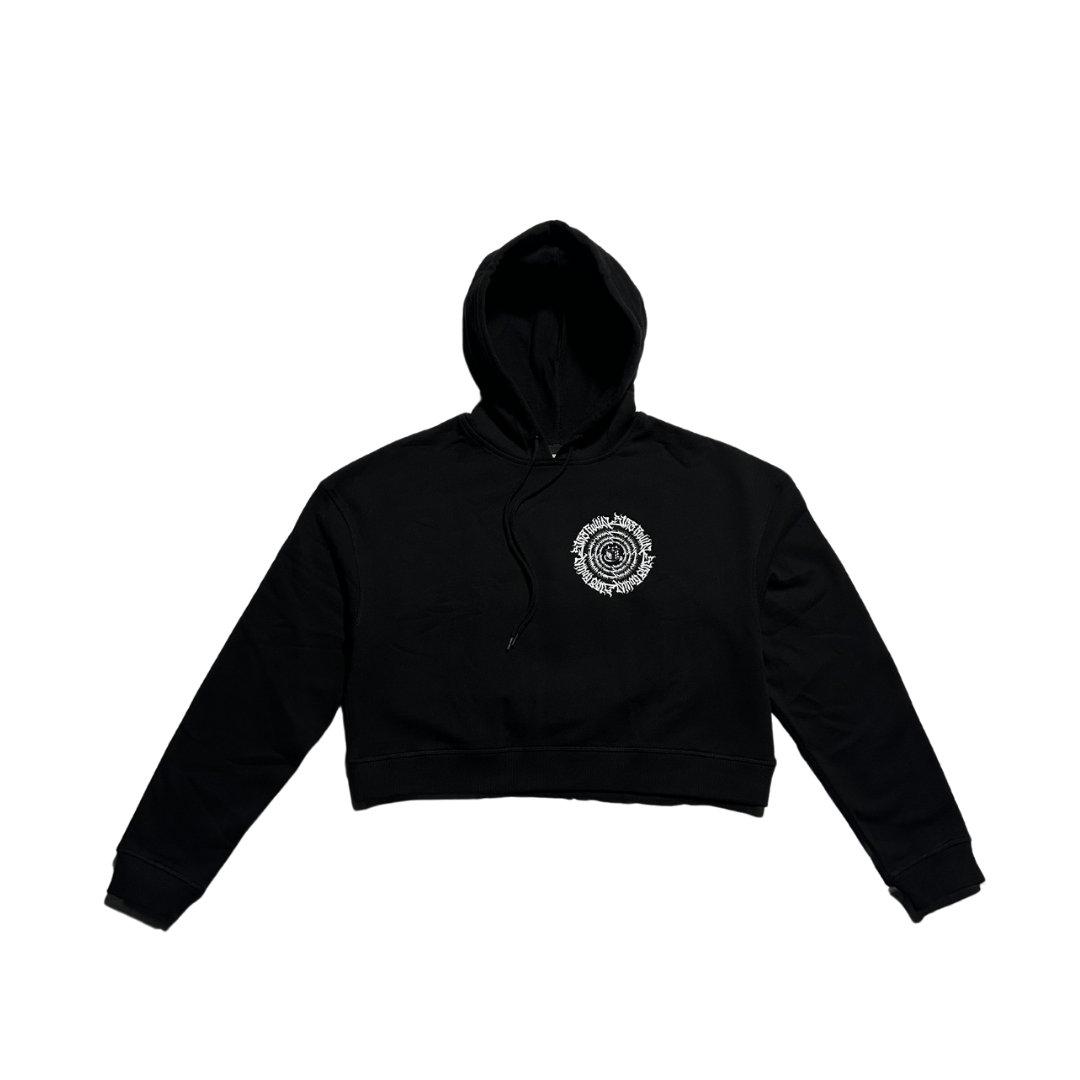 Women’s Circle Calligraphy Crop Hoodie